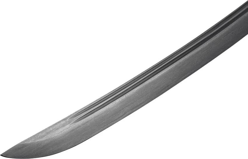 United Cutlery Honshu Sub Hilt Wakizashi UC3474D - Damascus Blade, Black TPR Grip, Wood Scabbard, Collectors Edition by United Cutlery