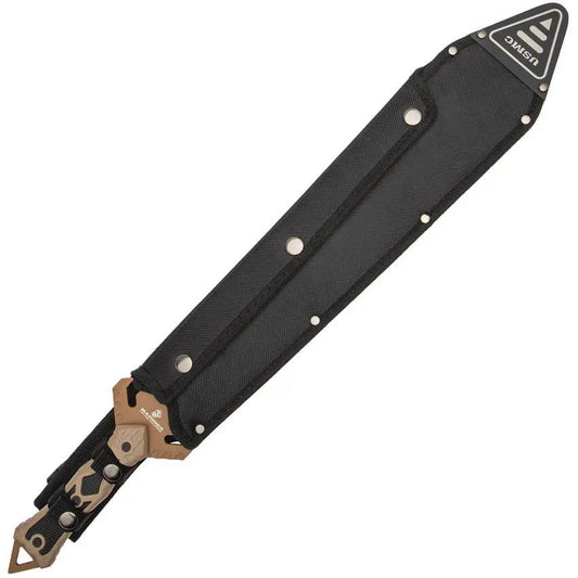 United Cutlery USMC Desert Ops Sword UC3507 - Desert Tan Stainless Double Edge Blade With Serration For Collectors by United Cutlery