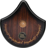United Cutlery LOTR Helm Stand - Premium Wood Construction with Elven Gold Script Shield for Collectors by United Cutlery
