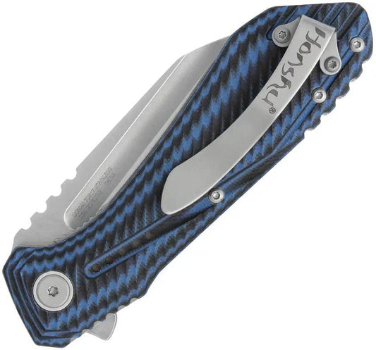 United Cutlery Honshu Sumorusodo UC3660 Wharncliffe EDC Knife With Satin Blade And Black Blue G10 Extended Tang Handle by United Cutlery