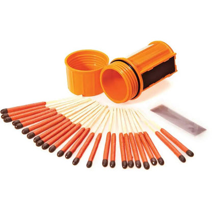 UCO Stormproof Match Kit With 25 Matches Waterproof Orange Container For Campers And Outdoor Enthusiasts by UCO