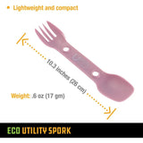 UCO Eco Utility Spork 2 Pack Green Lavender Three-In-One Fork Spoon Serrated Edge Dishwasher Safe BPA Free For Campers by UCO