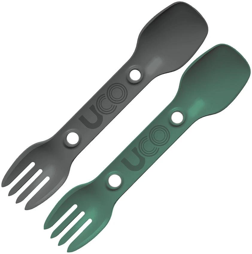 UCO Two Pack Utility Spork Green F-SP-UT-2PK GREEN by UCO