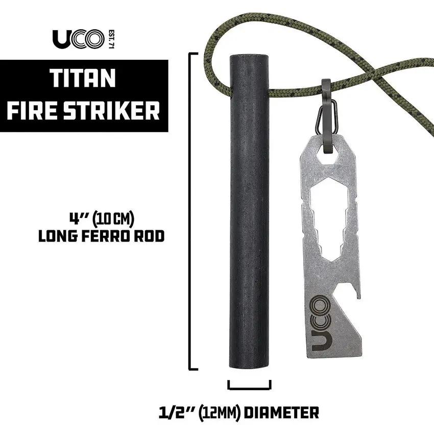 UCO Titan Fire Striker 20K Strike Ferro Rod Kit Outdoors by UCO