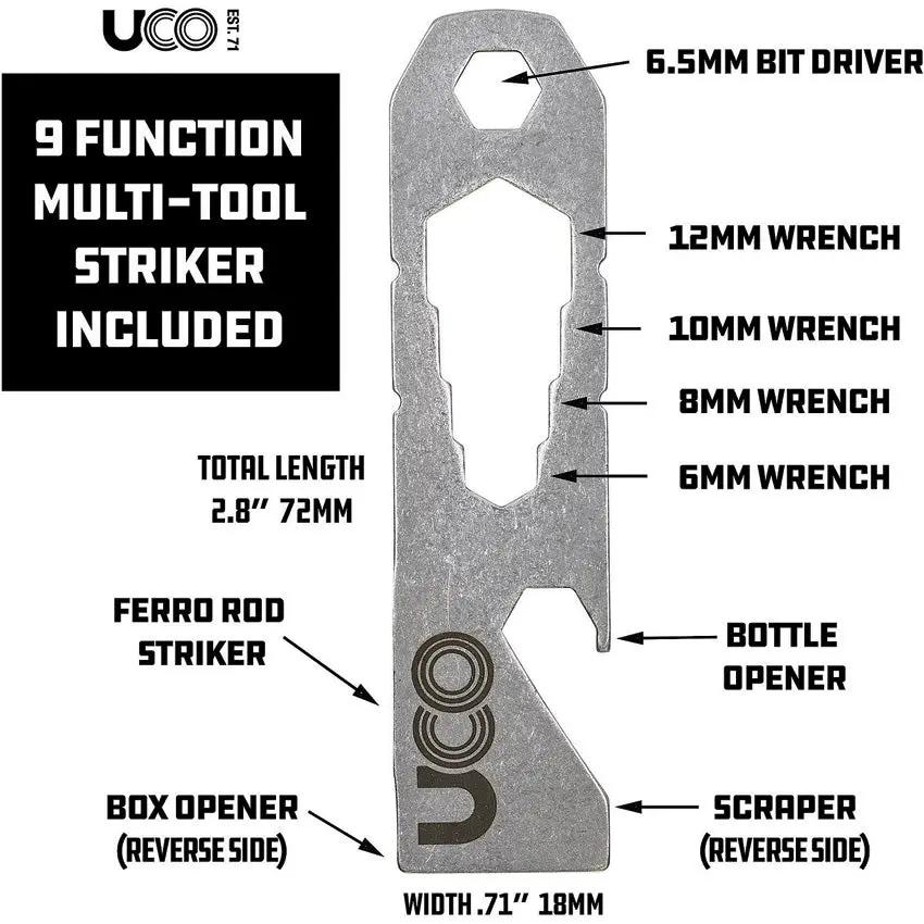 UCO Titan Fire Striker 20K Strike Ferro Rod Kit Outdoors by UCO