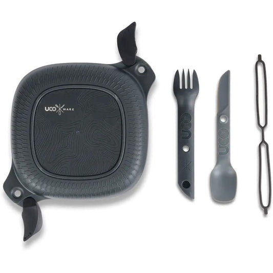 UCO Eco 5 Piece Mess Kit Midnight Leak Proof Locking Lid BPA Free For Campers Dishwasher Safe Includes Switch Sporks by UCO