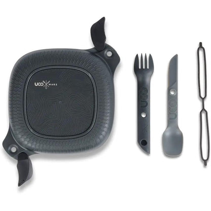 UCO Eco 5 Piece Mess Kit Midnight Leak Proof Locking Lid BPA Free For Campers Dishwasher Safe Includes Switch Sporks by UCO