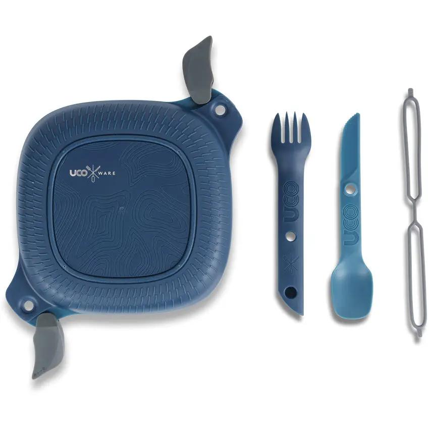 UCO Eco 5 Piece Mess Kit Ocean For Outdoor Adventurers Leakproof Locking Lid BPA Free Dishwasher Safe by UCO