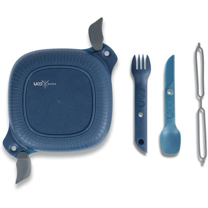 UCO Eco 5 Piece Mess Kit Ocean For Outdoor Adventurers Leakproof Locking Lid BPA Free Dishwasher Safe by UCO