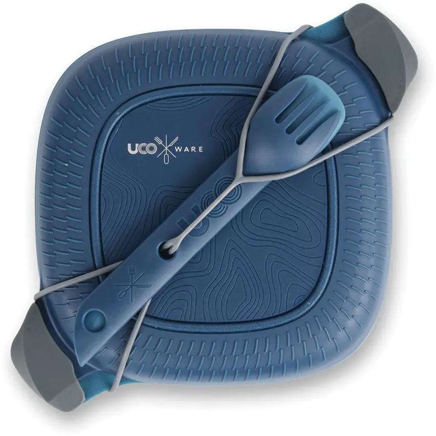 UCO Eco 5 Piece Mess Kit Ocean For Outdoor Adventurers Leakproof Locking Lid BPA Free Dishwasher Safe by UCO