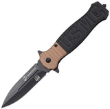 USMC Linerlock Blk/Tan G10 M-3011G10 by USMC