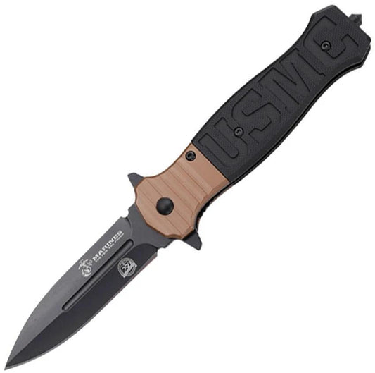 USMC Linerlock Blk/Tan G10 M-3011G10 by USMC