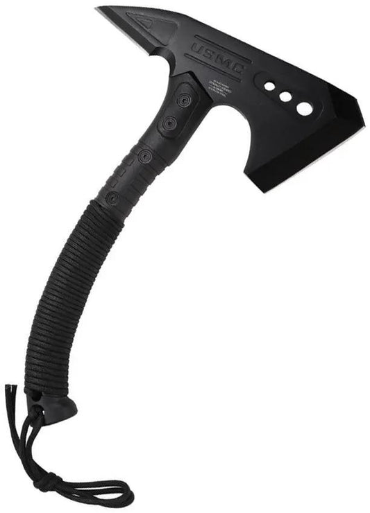 USMC Tactical Axe M-AXE3001BK - Durable 11 Inch Overall With Black Oxide Head And Cord Wrapped Handle by USMC