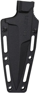 USMC Fixed Blade Tan M Fix 3005 TN - Full Tang Spear Point Knife With Finger Ring And Belt Sheath by USMC