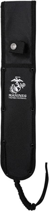 USMC Bowie Knife M-FIX3008BK - 16 Inch Sawback Bowie With Black Nylon Handle And Full Tang by USMC