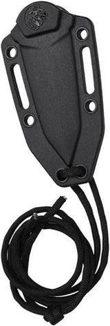 USMC Fixed Blade Knife M-FIX3013BK - 5 Inch Overall, Partially Serrated 3Cr13MoV Tanto, Black Cord Wrapped Handle by USMC
