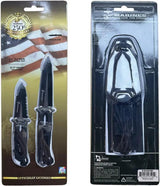 USMC Fixed Blade Set M-SET3001BK - Two-Tone Double-Edge 3Cr13MoV Tanto Blades With Full Tang And Lanyard Hole by USMC