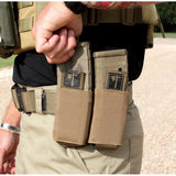 United States Tactical Single Mag Pouch Coyote Brown - Low Profile 4 Inch Elastic MOLLE Belt Attachment by United States Tactical