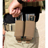United States Tactical Double Mag Pouch Coyote USTMOL01902 Low Profile Lightweight Dual Compartment Malice Clip by United States Tactical