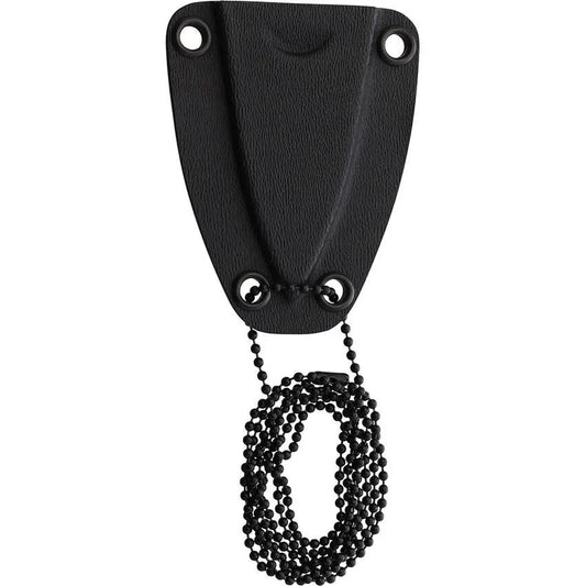 Utica Police Push Dagger - 2 Inch Black Stonewash Stainless Double Edge Blade, One-Piece, Finger Ring, Neck Sheath by Utica