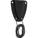 Utica Police Push Dagger - 2 Inch Black Stonewash Stainless Double Edge Blade, One-Piece, Finger Ring, Neck Sheath by Utica