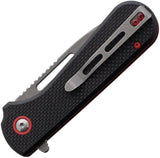 Utica Disruption III Linerlock Knife With 3 Inch Black Stonewashed Stainless Blade And Black G10 Handle by Utica
