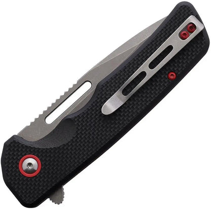 Utica Disruption IV Button Lock Knife With Stonewashed Stainless Blade And Black G10 Handle by Utica