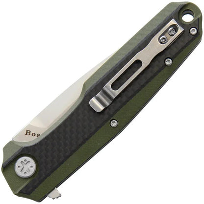 Ultra-X BOA Linerlock G10/CF UXHK209B - 3.5 Inch Satin D2 Tanto Blade With Carbon Fiber Inlay by Ultra-X