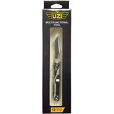 Uzi Multi Tool 3.9 Inch Closed Stainless Handles With 12 Tools And Safety Lock - Includes Scissors And Bottle Opener by Uzi