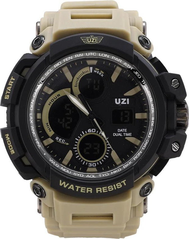 UZI Shock Watch Khaki UZI-W-1708-K by UZI