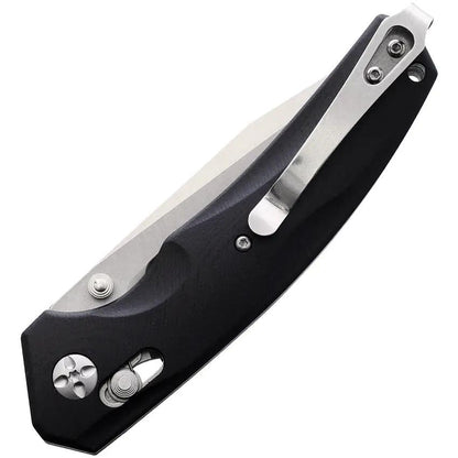 Uzi Axis Lock Tanto - 3.5 Inch Partially Serrated 8Cr13MoV Blade, Stonewash Satin Finish, Black G10 Handle by Uzi