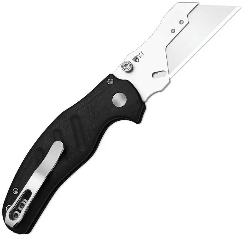 Kizer Cutlery C01C Uti 1 Button Lock Black Utility Knife For EDC Enthusiasts With Six Replaceable Blades And Tweezers by Kizer Cutlery
