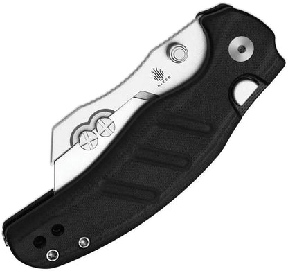 Kizer Cutlery C01C Uti 1 Button Lock Black Utility Knife For EDC Enthusiasts With Six Replaceable Blades And Tweezers by Kizer Cutlery