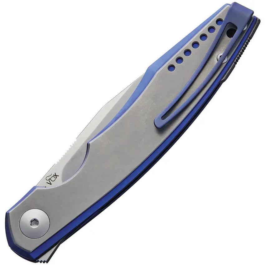 Viper Belone Linerlock Titanium Blue EDC Knife - Bead Blast Titanium Onlay And M390 Blade by Viper