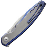 Viper Belone Linerlock Titanium Blue EDC Knife - Bead Blast Titanium Onlay And M390 Blade by Viper