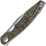 Viper Belone Linerlock Knife Gold Dark Matter Carbon Fiber Handle With M390 Blade For EDC Collectors by Viper