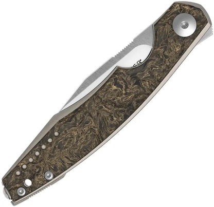 Viper Belone Linerlock Knife Gold Dark Matter Carbon Fiber Handle With M390 Blade For EDC Collectors by Viper