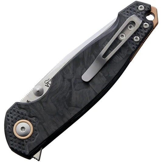 Viper Katla Linerlock Folding Knife - Satin M390 Blade With Marbled Carbon Fiber Handle For Premium EDC by Viper