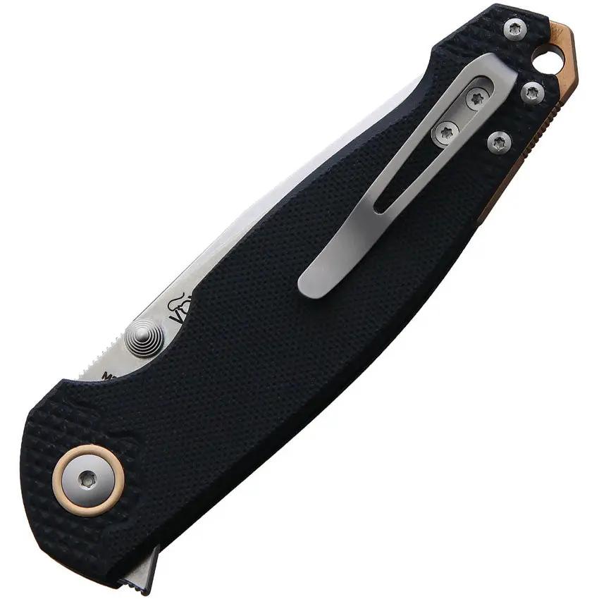 Viper Katla Linerlock Folding Knife - Stonewashed M390 Blade With Black G10 Handle For EDC by Viper