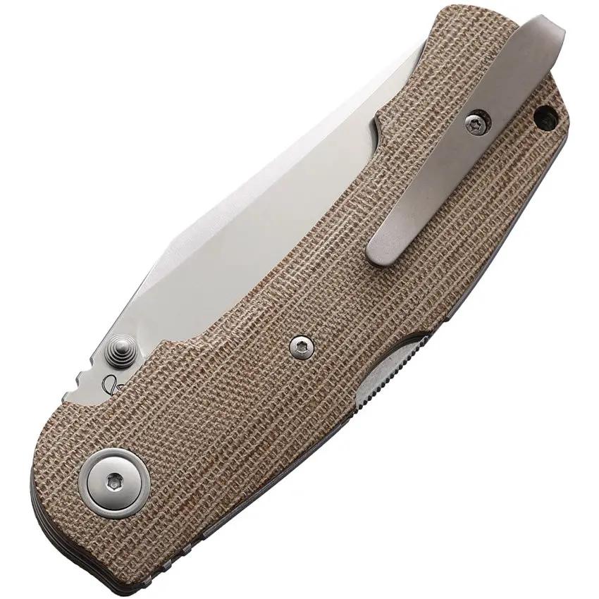 Viper Turn Essential Lockback Knife - M390 Clip Point Blade With Satin Finish And Canvas Micarta Handle For EDC by Viper