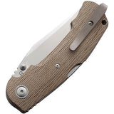 Viper Turn Essential Lockback Knife - M390 Clip Point Blade With Satin Finish And Canvas Micarta Handle For EDC by Viper