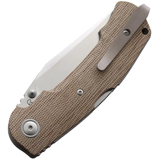Viper Turn Essential Lockback Knife - M390 Clip Point Blade With Satin Finish And Canvas Micarta Handle For EDC by Viper