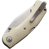 Viper Turn Essential Lockback Knife Ivory G10 Handle And Satin M390 Clip Point Blade For EDC Enthusiasts by Viper