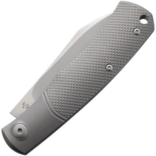 Viper Hug Folder Geometric Premium Wharncliffe M390 Blade Titanium Handle - EDC Knife With Leather Pouch by Viper