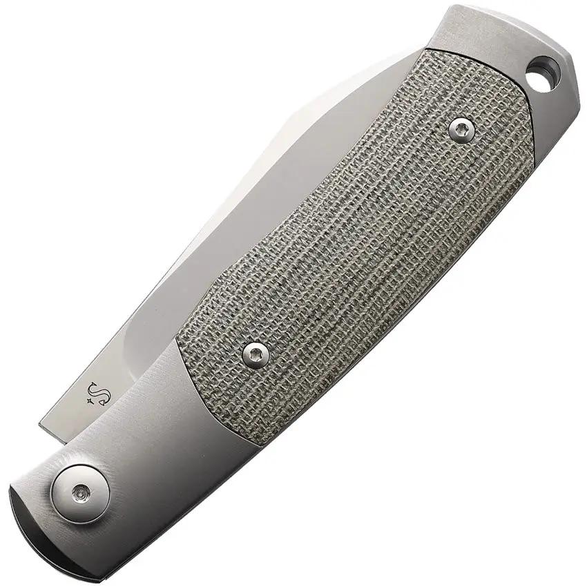 Viper Hug Folder Green Micarta Handle M390 Wharncliffe Folding Knife By Sacha Thiel - Titanium Bolsters by Viper