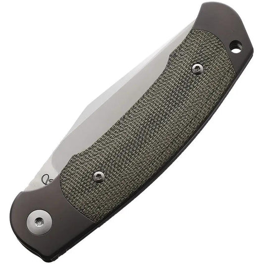Viper Twin Slip Joint Knife - Green Canvas Micarta Handle With M390 Blade And Titanium Bolsters by Viper