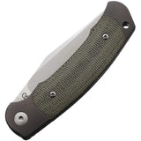 Viper Twin Slip Joint Knife - Green Canvas Micarta Handle With M390 Blade And Titanium Bolsters by Viper