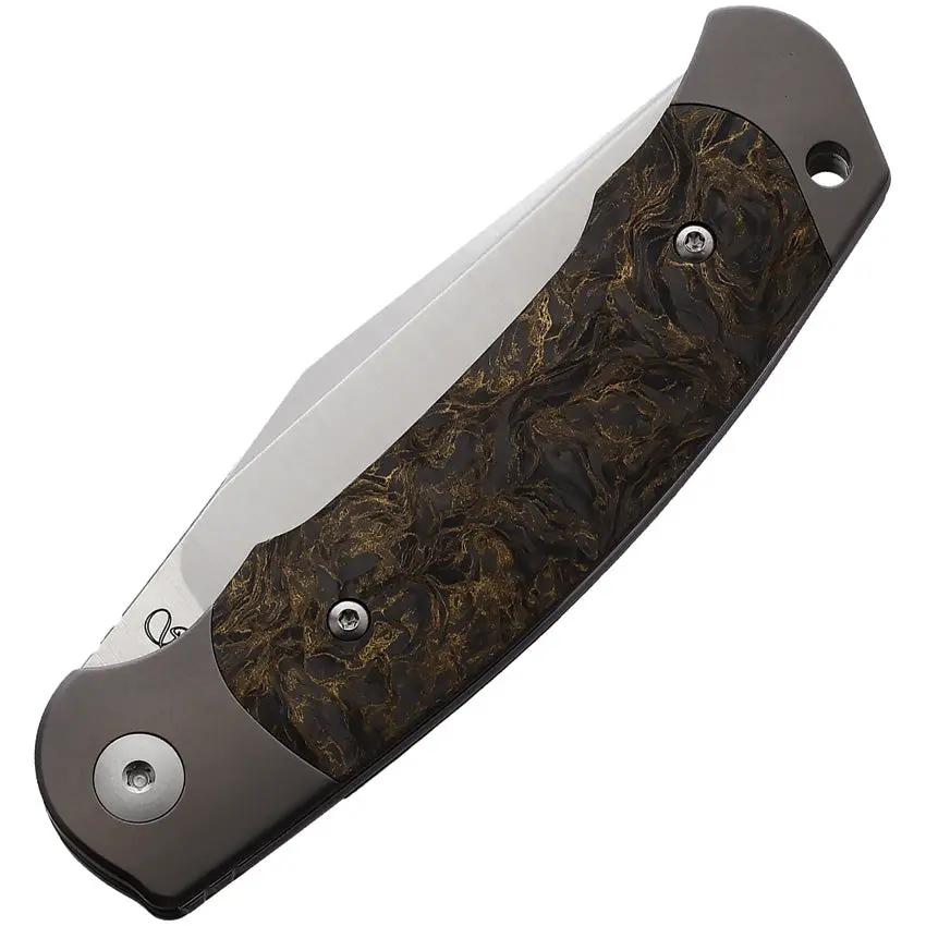 Viper Twin Slip Joint Knife - Satin Bohler M390 Blade With Dark Gold Carbon Fiber EDC Handle by Viper