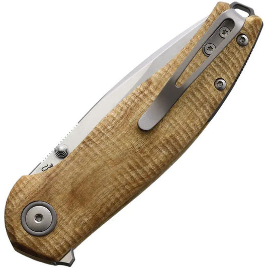Viper Vale Linerlock MagnaCut EDC Folding Knife With Satin Blade - Flamed Poplar Handle by Viper
