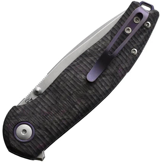 Viper Vale Linerlock Knife - MagnaCut 3 Inch Blade With Purple Carbon Fiber Handle For EDC by Viper